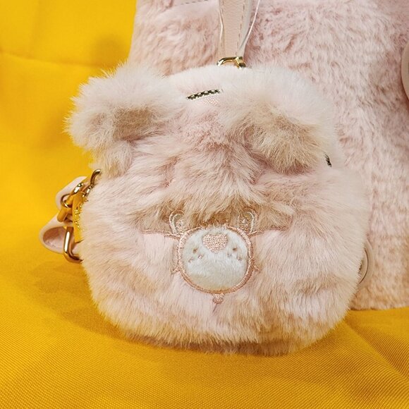 Care Bears Skinny Dip Pale Pink Plush Furry Cosplay Mini Backpack Coin Bag Set main image 11